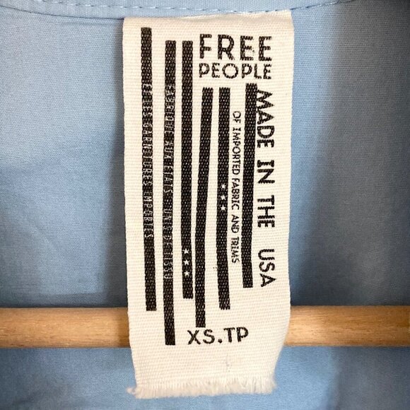 FREE PEOPLE Eva Maxi Shirtdress Relaxed Fit Popover Long Sleeve Light Blue - Picture 4 of 13